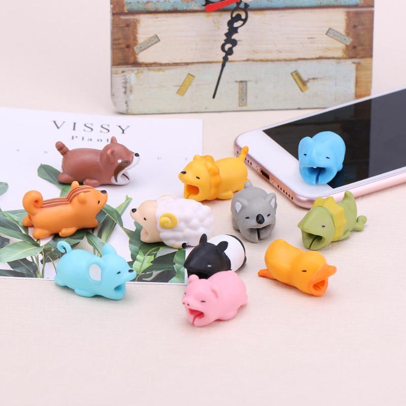Cable Management Protector Cable Winder Animal Shape Bite Anti Break Data Cable Cord Wire Protective Cover Mutil Color Protector - ebowsos