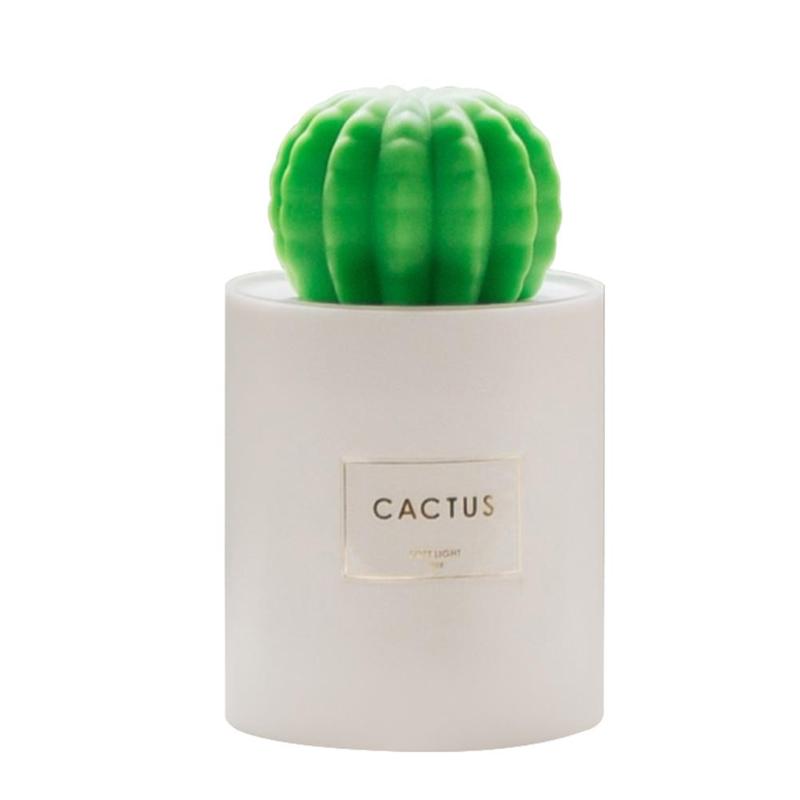 Cactus Night Light 280ml USB Air Humidifier Timing Aromatherapy Diffuser Mist Maker Fogger Mini Aroma Atomizer for Home - ebowsos