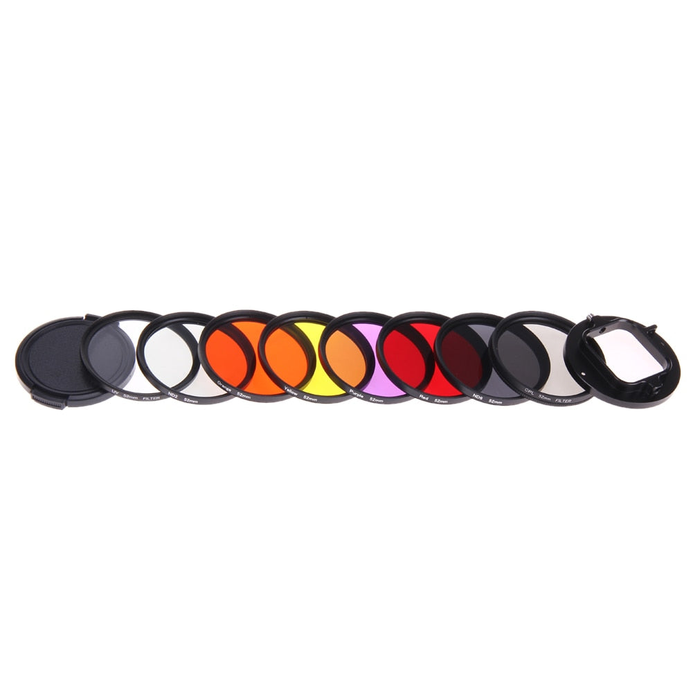 Camera Accessories For GoPro HERO5 HERO 5 52mm 8 in 1 Lens Filter(CPL + UV + ND8 + ND2 + Star 8 + Red + Yellow + FLD / Purple) - ebowsos
