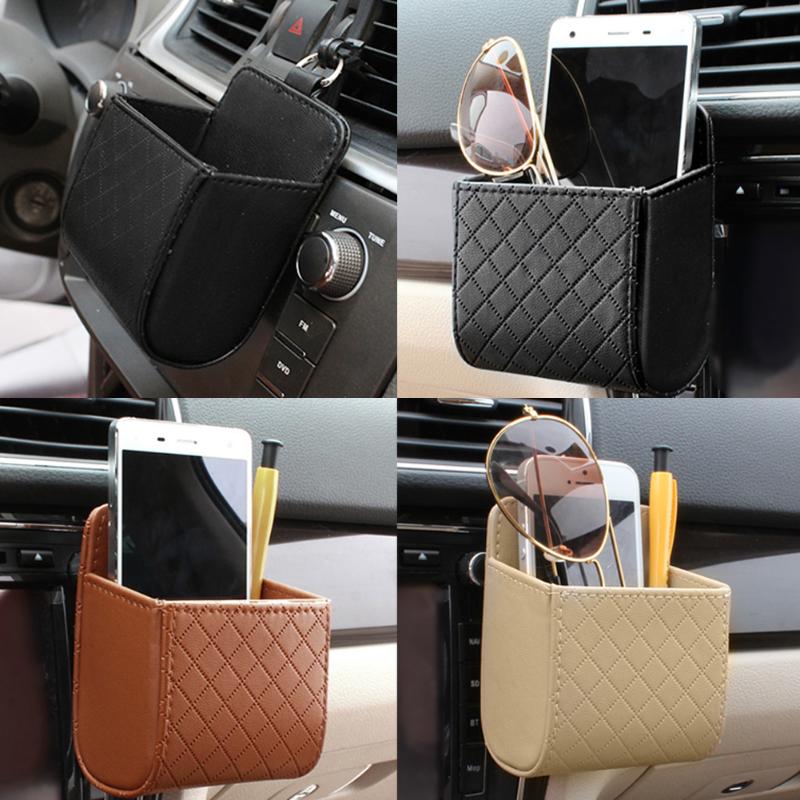 Car Air Vent Holder Bag For iPhone X 10 8 Samsung S8 Car Phone Mount Stand Bracket Protective Bag Car Phone Stand Storage Bags - ebowsos