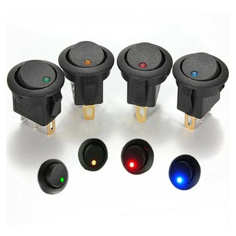 Car Auto 12V 3 Pins Car Auto Cover LED SPST Toggle Rocker Switch Control Travel Foot Yacht Rocker Switch 4 Colors To Choose New - ebowsos