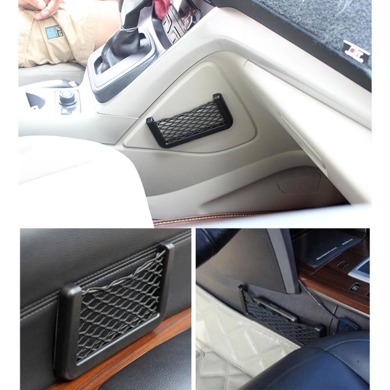 Car Auto Elastic Storage Net String Mesh Bag Phone Holder Ticker Pocket - ebowsos