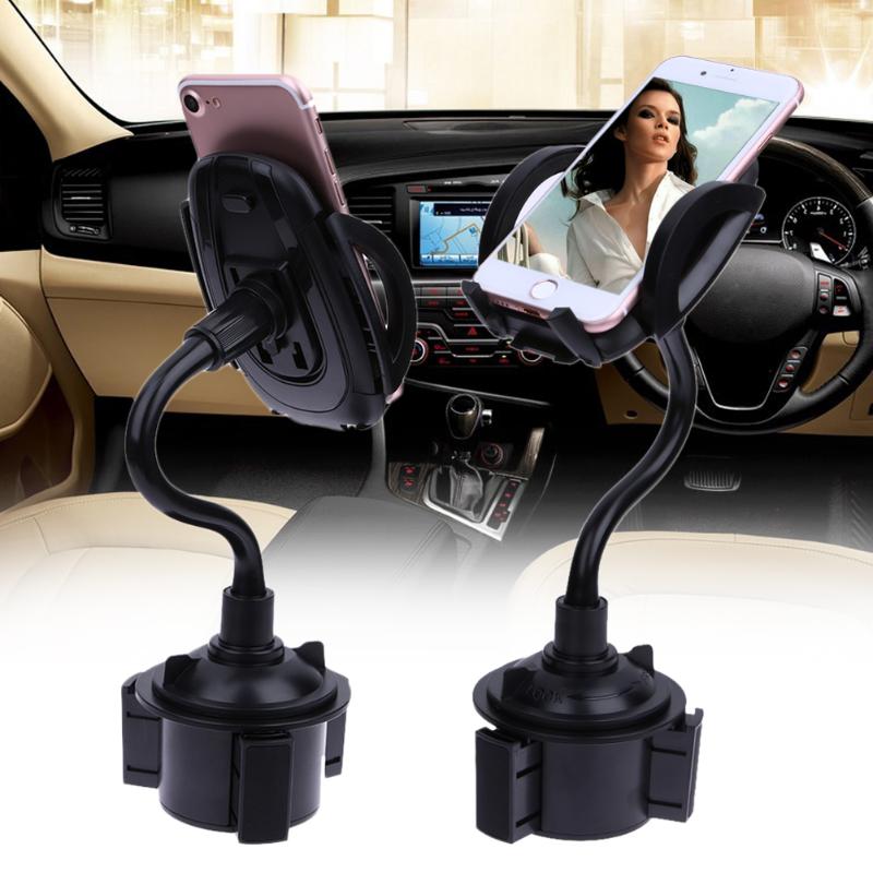 Car Central Console Cup Seat Holder Mount Mobile Phone 360 Degree Rotate Flex Stable Bracket For iPhone Samsung GPS High Quality - ebowsos