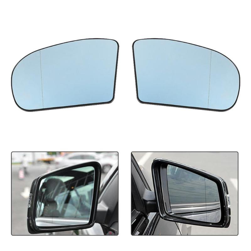 Car Heated Glass Side Rear View Mirror Aspherical Heated Glass For Mercedes E C Class W211 W203 Reversing Mirror Glass Covers - ebowsos