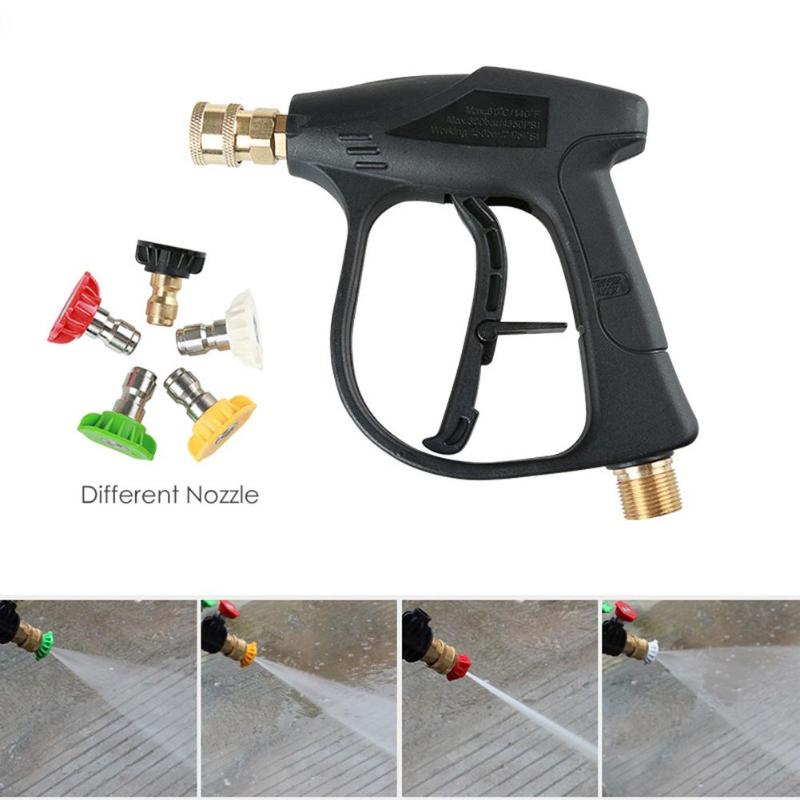 Car High Pressure Washer Water Gun Power Washer Spray With 5 Quick Connect Water Jet Nozzles Cleaning Tools Garden Car Washer - ebowsos