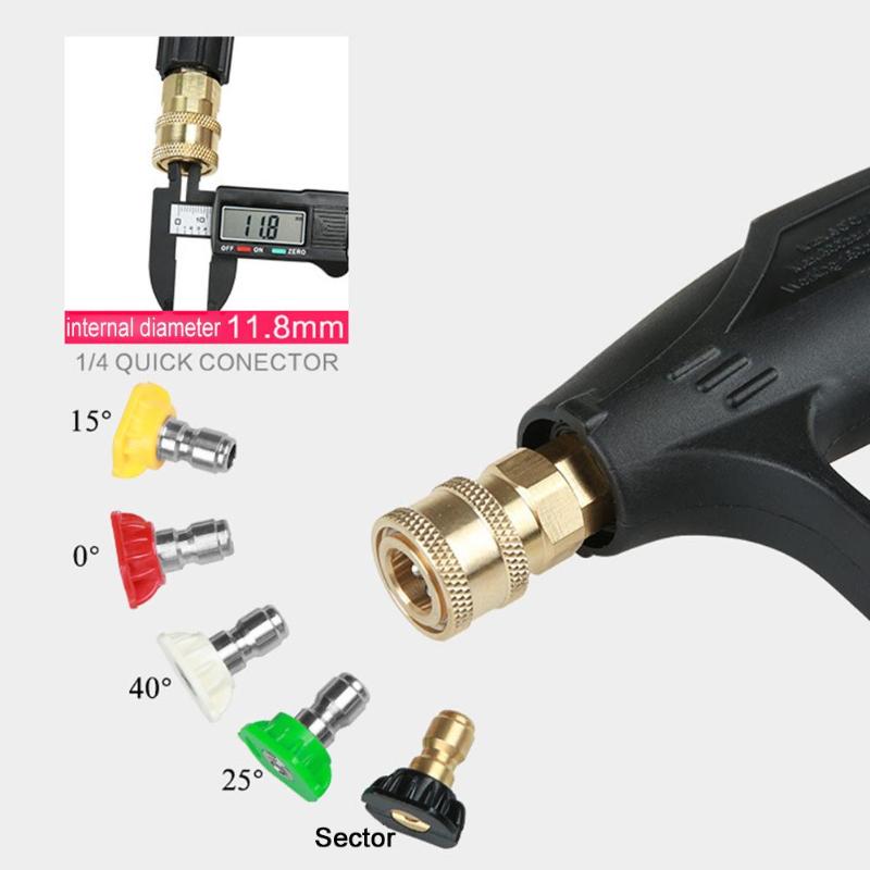 Car High Pressure Washer Water Gun Power Washer Spray With 5 Quick Connect Water Jet Nozzles Cleaning Tools Garden Car Washer - ebowsos