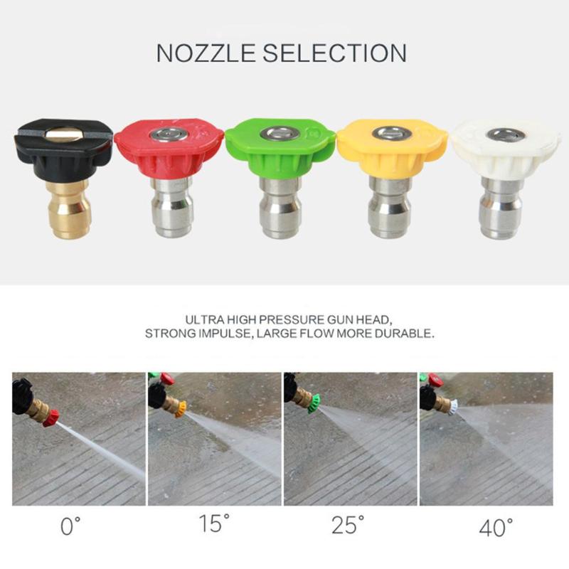 Car High Pressure Washer Water Gun Power Washer Spray With 5 Quick Connect Water Jet Nozzles Cleaning Tools Garden Car Washer - ebowsos