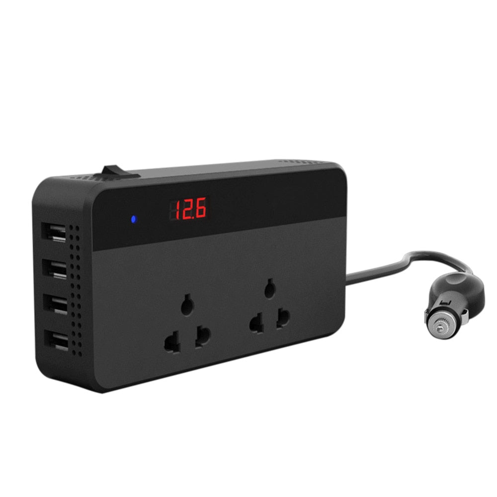 Car Inverters 200W Car Auto Power Inverter DC 12V to AC 220V with 4 USB Ports+ 2 220V Sockets Charger Splitter Car Accessories - ebowsos