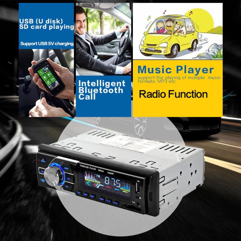 Car MP3 Player In-Dash Car Radio Player 12V Bluetooth Music Player Hands-free Call Auto Audio Stereo SD MP3 Player AUX USB New - ebowsos