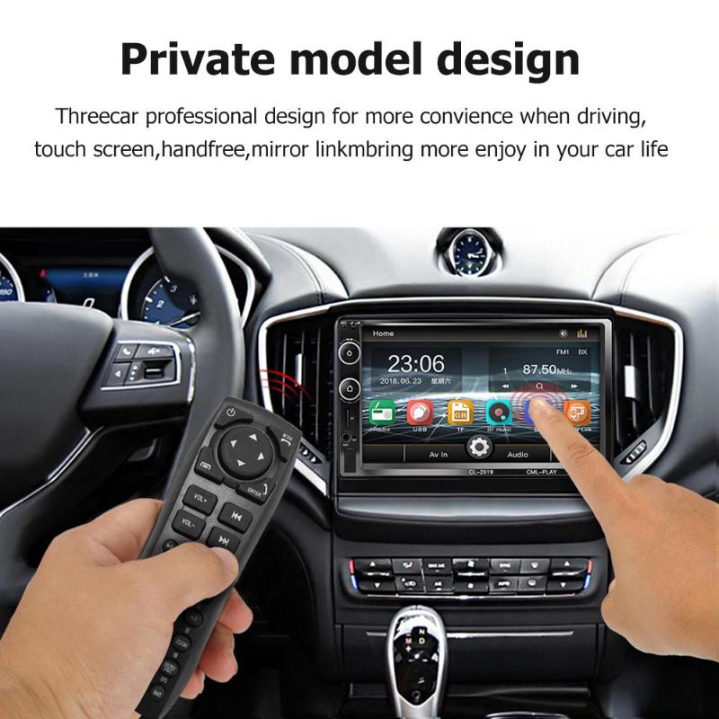 Car Radio 7" HD Touch Screen MP5 Audio Stereo Bluetooth Video Multimedia Player Car Rear View Camera TF USB FM Head Unit New - ebowsos