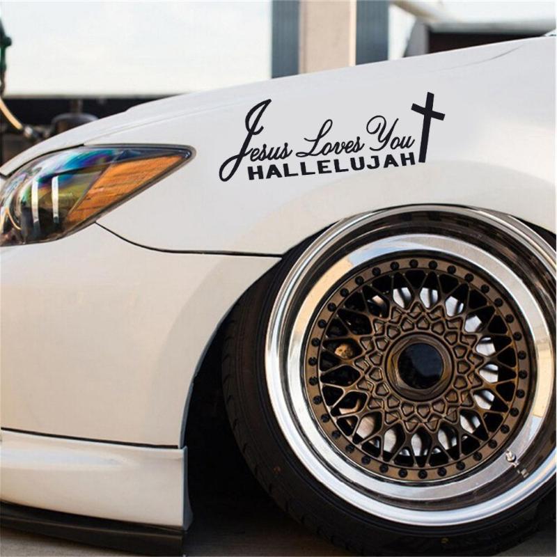 Car Styling Jesus Loves You Hallelujah Christian Reflective Car Sticker - ebowsos