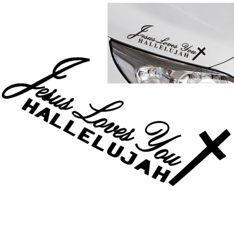 Car Styling Jesus Loves You Hallelujah Christian Reflective Car Sticker - ebowsos