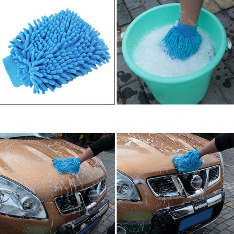 Car Wash Gloves Ultrafine Fiber Chenille Anthozoan  Brushes Microfiber Car Motorcycle Washer Car Care Cleaning Brushes Promotion - ebowsos