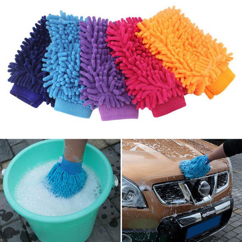 Car Wash Gloves Ultrafine Fiber Chenille Anthozoan  Brushes Microfiber Car Motorcycle Washer Car Care Cleaning Brushes Promotion - ebowsos
