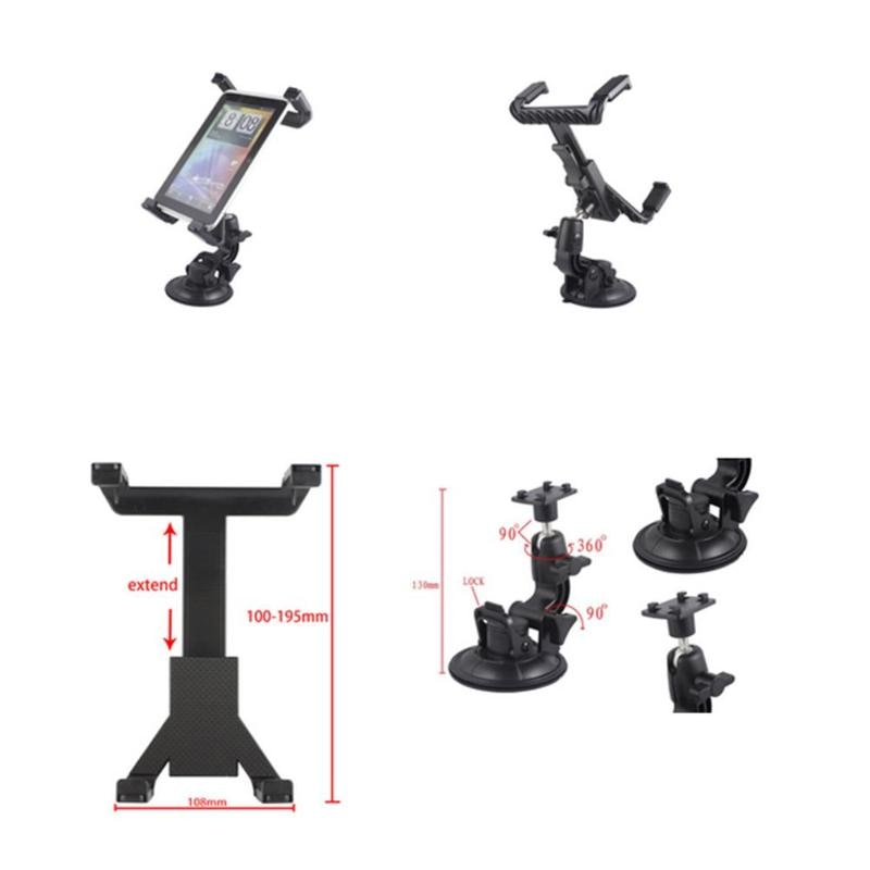 Car Windshield 7-10 Inch Tablet Holder Suction Cup 360 Rotation Mount Stand Bracket Car Tablet Holder High Quality Stand Mount - ebowsos