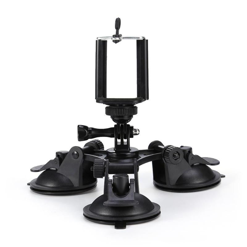 Car Windshield Mount Cell Phone Holder Bracket Triple Suckers Cup Stand Grip for GoPro GPS Support High Quality Cup Bracket - ebowsos