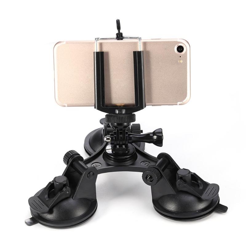 Car Windshield Mount Cell Phone Holder Bracket Triple Suckers Cup Stand Grip for GoPro GPS Support High Quality Cup Bracket - ebowsos