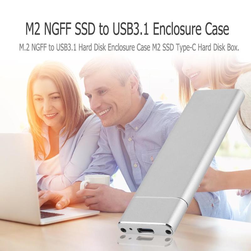 Card External Enclosure Case USB 3.1 to M.2 NGFF SSD Mobile Hard Disk Box Adapter  for m2 SATA SSD USB 3.1 2230/2242/2260/2280 - ebowsos