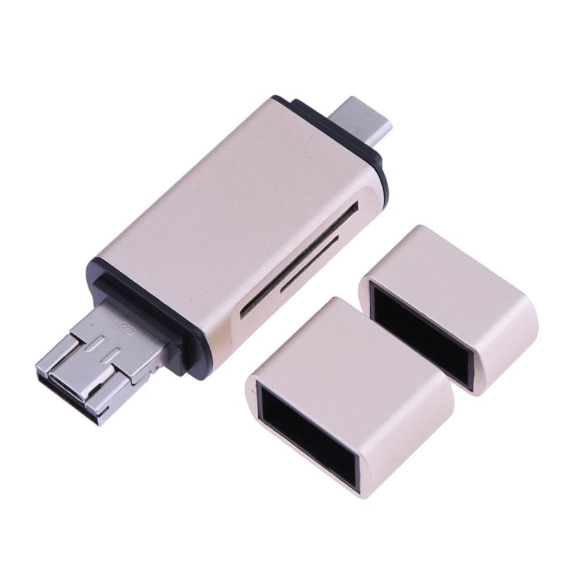 Card Reader 5 in 1 Type-C to Micro USB 2.0 TF/SD/MMC Card Reader USB 3.0 OTG Adapter for Type-C laptop - ebowsos