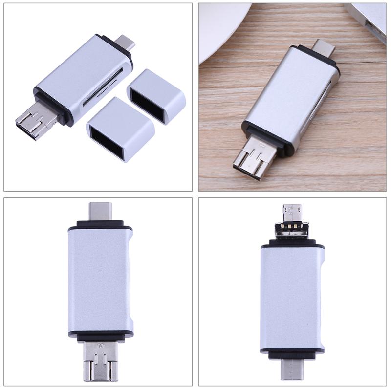 Card Reader 5 in 1 Type-C to Micro USB 2.0 TF/SD/MMC Card Reader USB 3.0 OTG Adapter for Type-C laptop - ebowsos