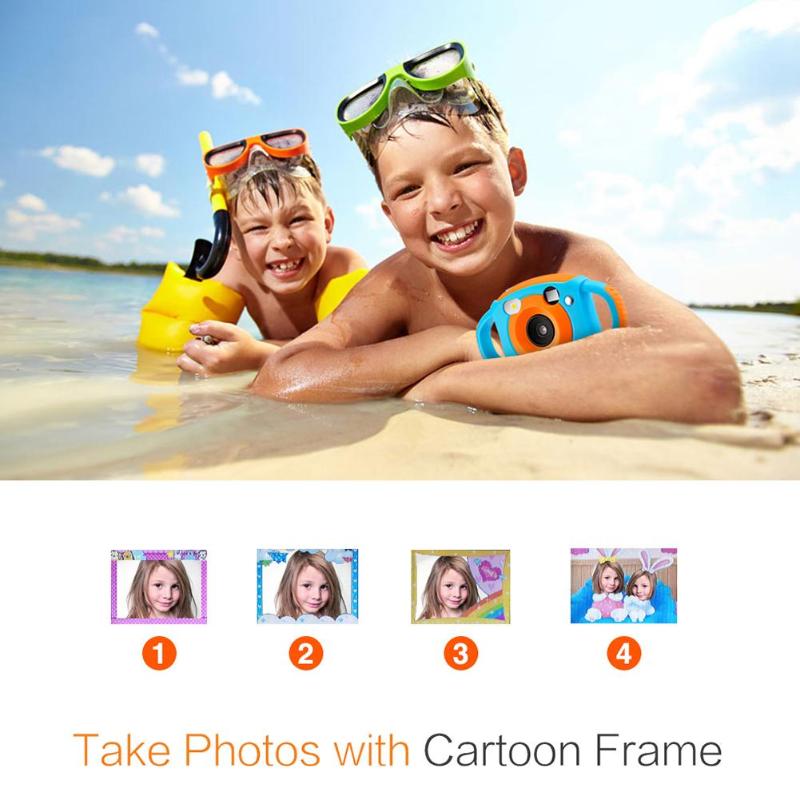 Cartoon 1.77inch Mini LCD Camera 5MP 720P Digital Children Funny Automatic Photo Frame Mini Camcorder with Hang Rope Promotion - ebowsos