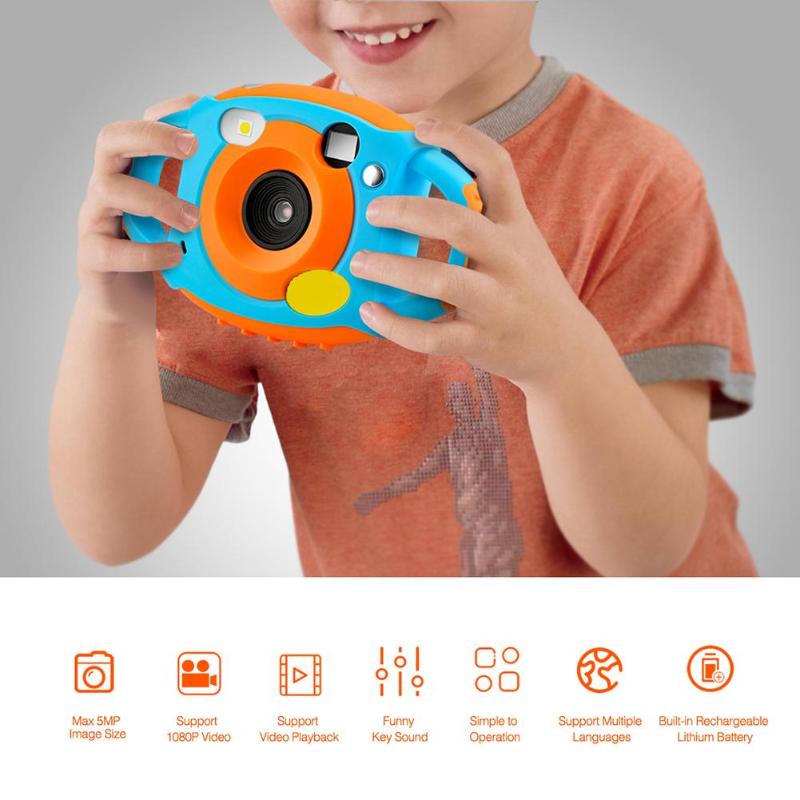Cartoon 1.77inch Mini LCD Camera 5MP 720P Digital Children Funny Automatic Photo Frame Mini Camcorder with Hang Rope Promotion - ebowsos