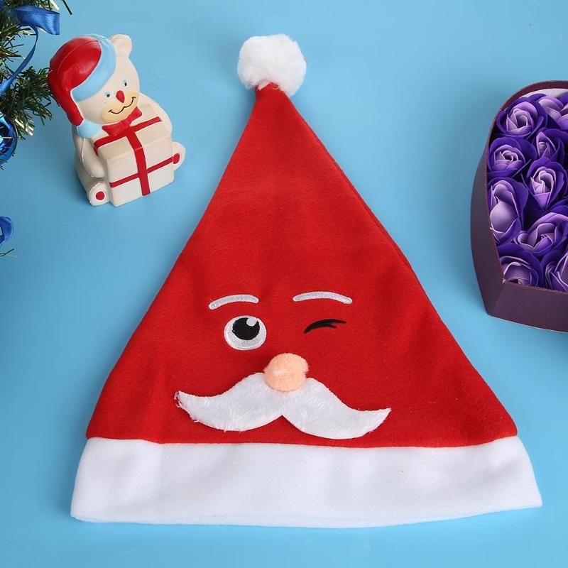 Cartoon Cute Santa Claus Christmas Hat Xmas Festival Party Cap Decor Gifts - ebowsos