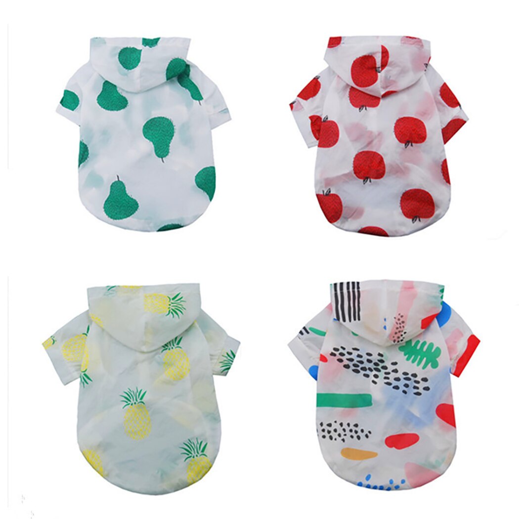 Cartoon Fruit Printing Dog Sun Protection Shirt Conjoined Sun Light Coat Summer Dog Clothes Sun Protect Clothes For Dogs Puppy-ebowsos