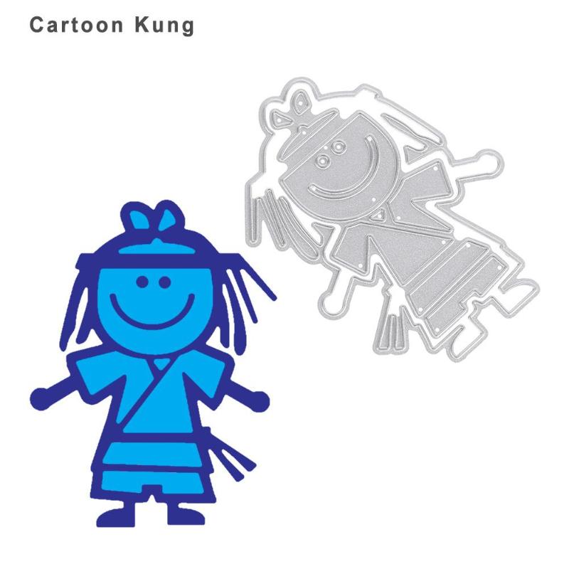 Cartoon Kung Fu Metal Cutting Dies Stencil DIY Scrapbook Paper Card Craft - ebowsos