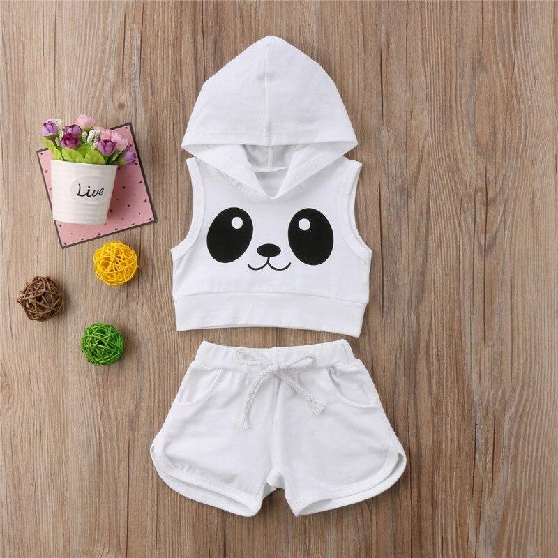 Casual Kids Baby Girls Hoodies Tops Shorts Sport Suit Outfits Clothes Summer Mon - ebowsos