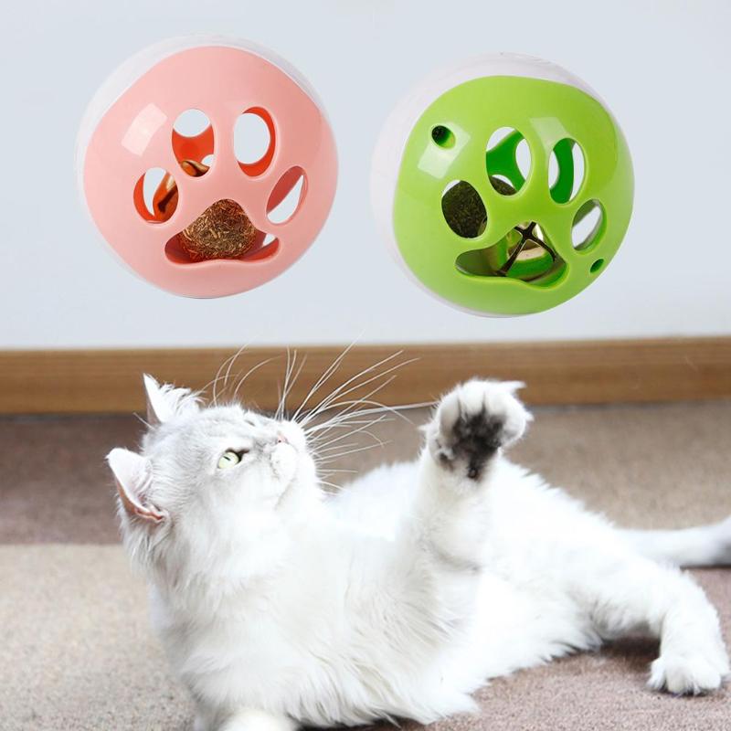 Cat Catnip Bell Balls Colorful Sound Electric Funny Pet Interactive Cat Ball Toys For Kitten w/ 3 LED Sounds Music Electric Ball - ebowsos