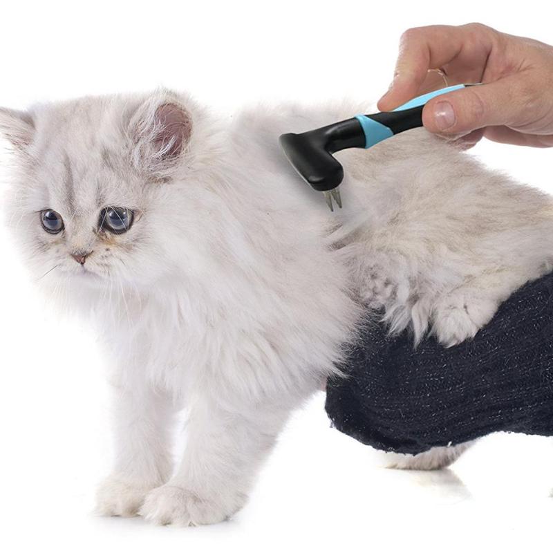 Cat Dog Brushes Double Row Stainless Steel Pins Dogs Rake Deshedding Demating Brush Comb for Furry Animals Dropshipping - ebowsos