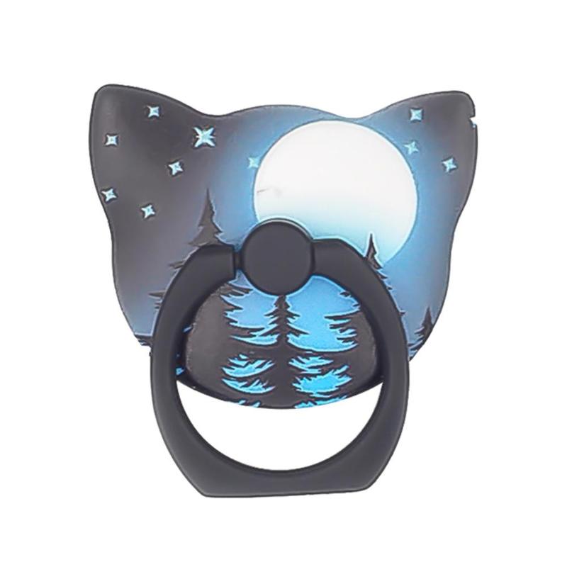 Cat Shape Luminous Self-adhesive Cell Phone Mobile Holder Ring Bracket Stand Base Support Mobile Holder Ring New Arrival Mount - ebowsos