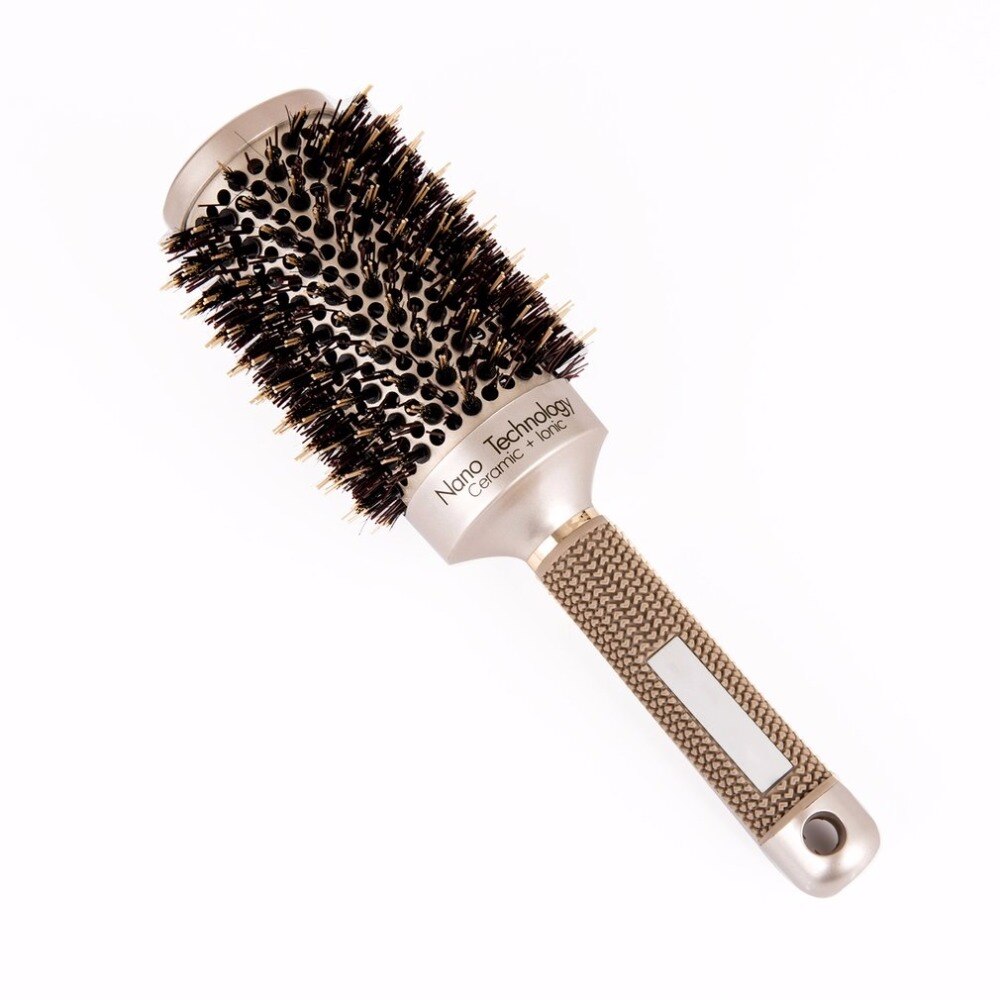 Ceramic Aluminium Professional Tangle Hair Comb Round Hair Brush Hairbrush Hairdressing Combs For Salon Barber Styling Tools - ebowsos
