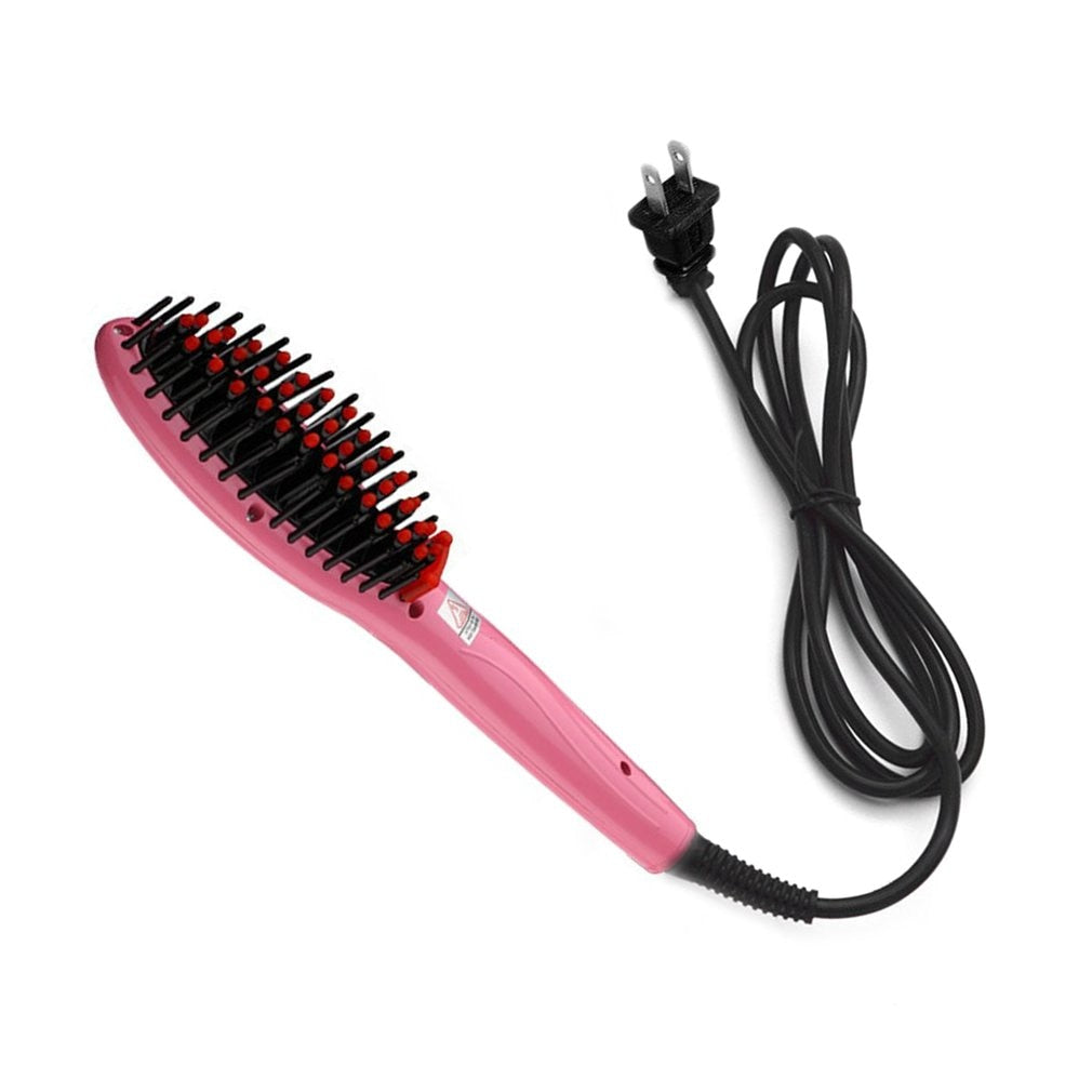 Ceramic Electric Brush Hair Styling Tool traightening Brush Straightener Girls Ladies Comb Care - ebowsos