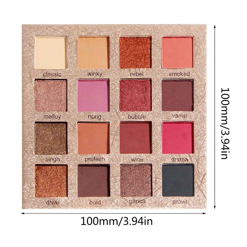 Champagne Gold Foil 16 Color Eyeshadow Palette Lasting No Makeup Waterproof Not Blooming Eye Shadow Makeup Products - ebowsos