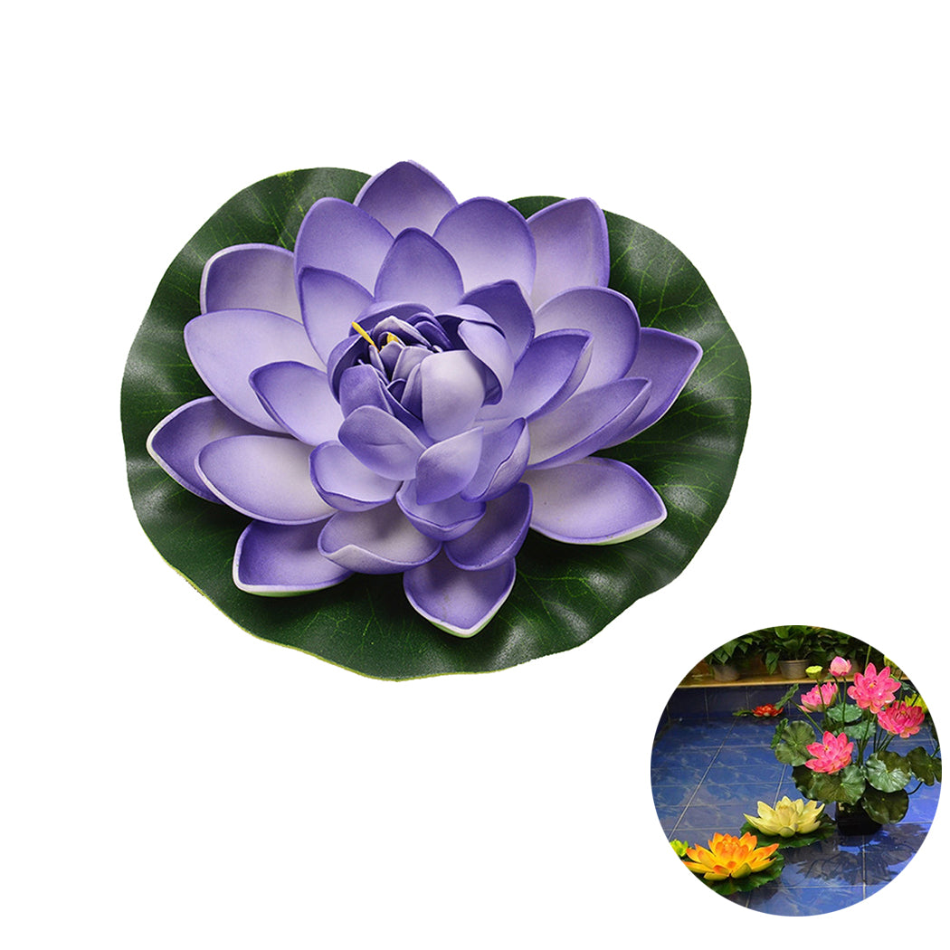 Charmful Artificial Flower Decorative Foam Artificial Plant Fake Floating Flower With Fake Lotus Leaves-ebowsos
