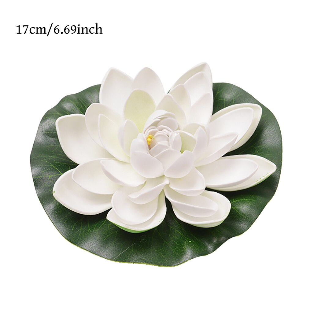 Charmful Artificial Flower Decorative Foam Artificial Plant Fake Floating Flower With Fake Lotus Leaves-ebowsos