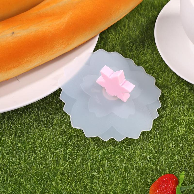 Cherry Blossom Silica Gel Cup Cap Practical Flexible Easy to Carry Flexibility Heat Resistant Transparent Silicone Cup Cap - ebowsos