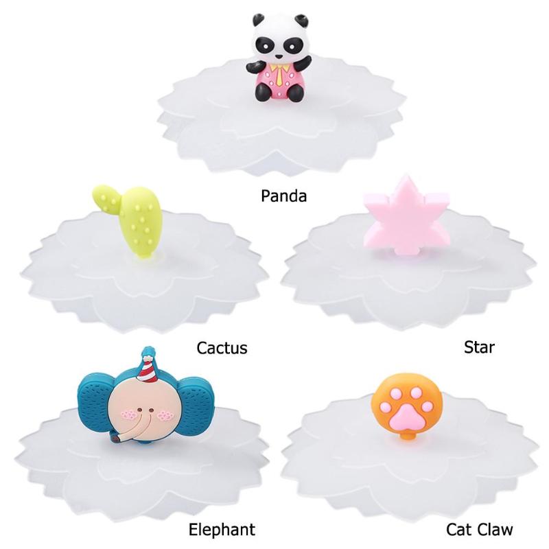 Cherry Blossom Silica Gel Cup Cap Practical Flexible Easy to Carry Flexibility Heat Resistant Transparent Silicone Cup Cap - ebowsos