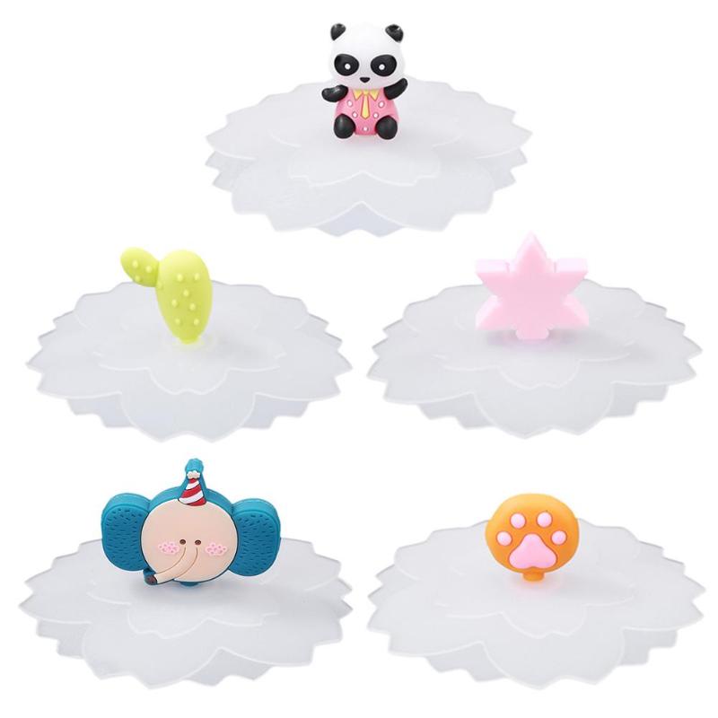 Cherry Blossom Silica Gel Cup Cap Practical Flexible Easy to Carry Flexibility Heat Resistant Transparent Silicone Cup Cap - ebowsos