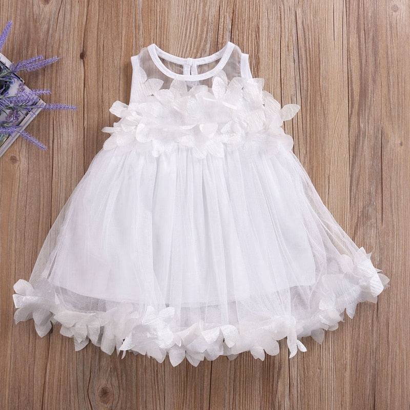 Children Princess Clothing Girls Party Dress Pageant Toddler Kids Girls Pricness Bridesmaid Tulle Petal Formal Party Dresses - ebowsos