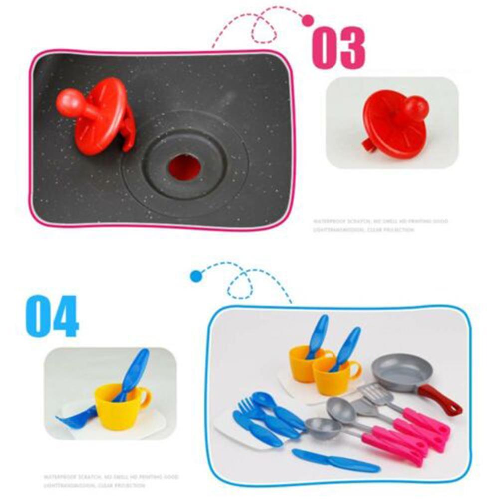 Children Wash-up Kitchen Dish Cleaning Kit Sink Splash Sink Stove Toys Set Kids Gift Artifical Toys-ebowsos
