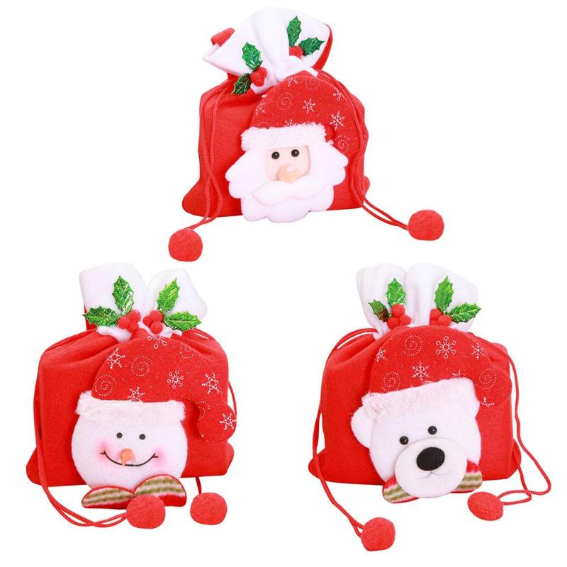 Christmas Candy Bag Gift Bags Santa Claus Handbags Xmas Decoration Gifts - ebowsos