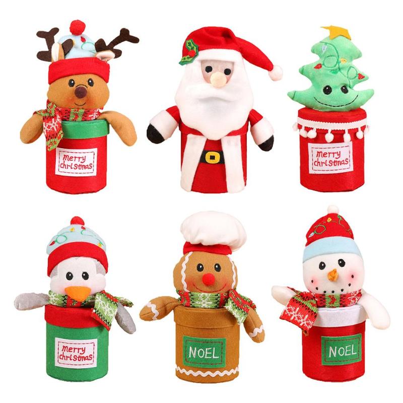 Christmas Candy Jar Santa Claus Snowman Gift Box Xmas Ornaments Home Decor - ebowsos