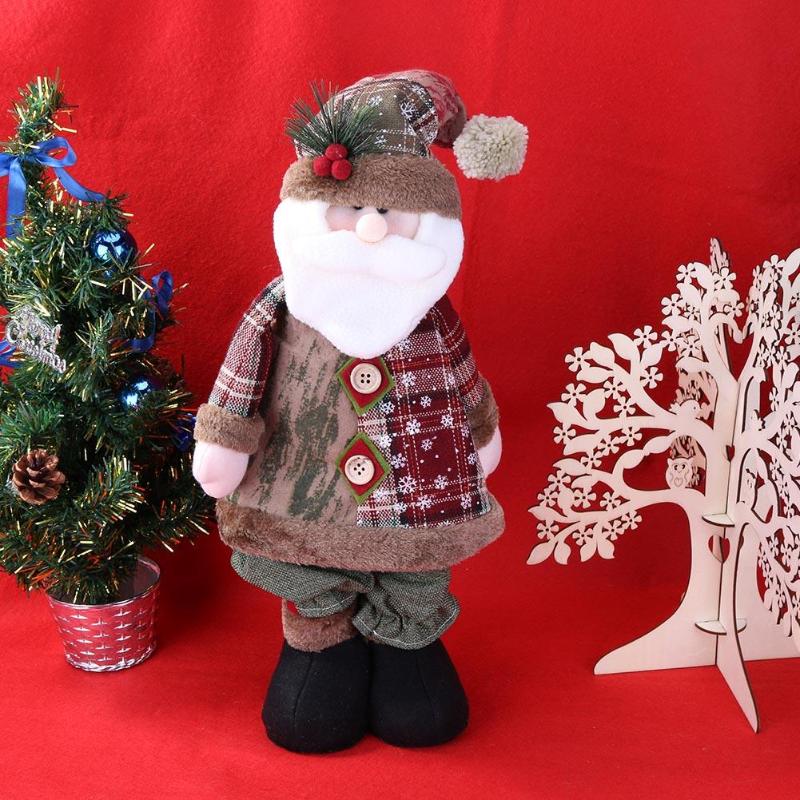 Christmas Flannelette Santa Claus Showcase Windows Doll Xmas Party Ornament - ebowsos