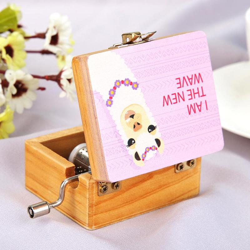 Christmas Gift Wide Scope of Application Birthday Party Ornament Wooden Hand Cranked Music Box Daily Durability Decoration - ebowsos