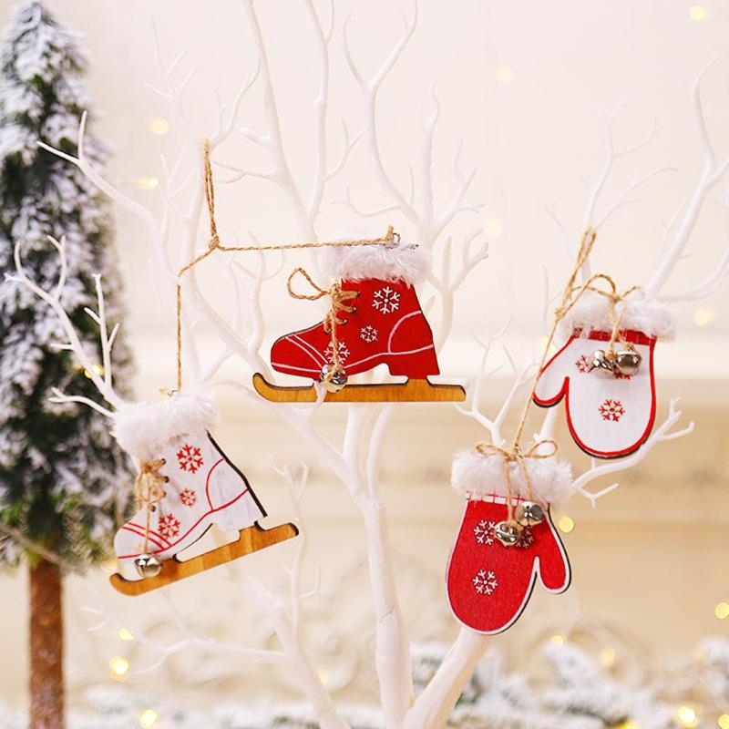Christmas Gloves Boots Pendant Shop Mall Window Xmas Tree Hanging Ornament Decor Home Festival Decoration Essential Supplies - ebowsos