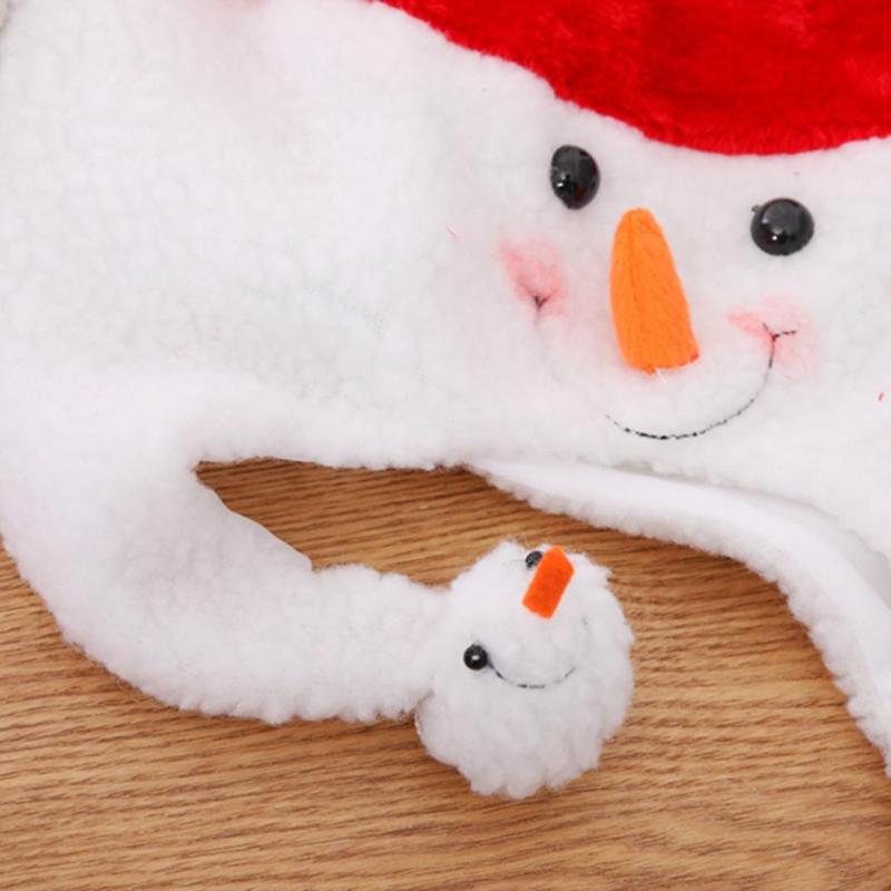 Christmas Hats Santa Claus Snowman Ornaments Plush Cap Xmas Decor Kids Gift - ebowsos