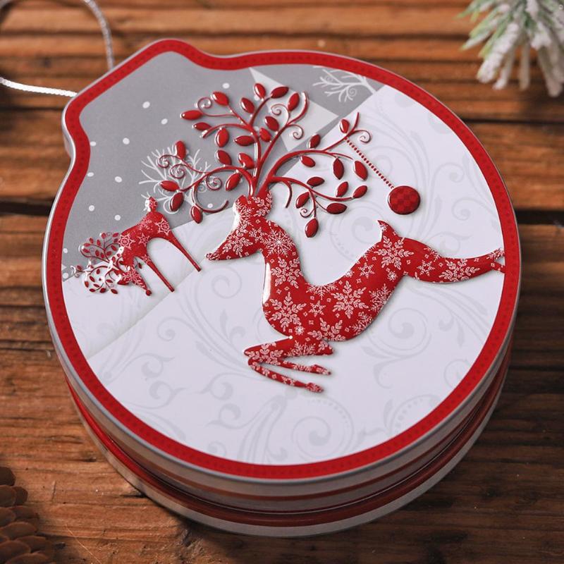 Christmas Large Capacity Candy Tin Box Iron Portable Durability Wear Resistance Storage Can Children Gift Boxes 12x11x4cm - ebowsos